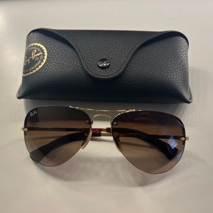 Dark Brown Aviator Gradient Ray Bans